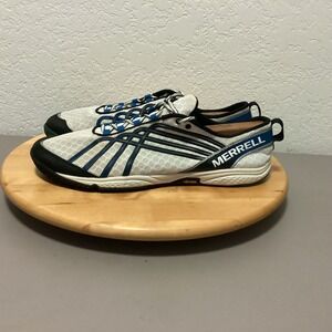 Merrell Mens White Blue Apollo Performance Trail Running Shoes Size 11 Vibram